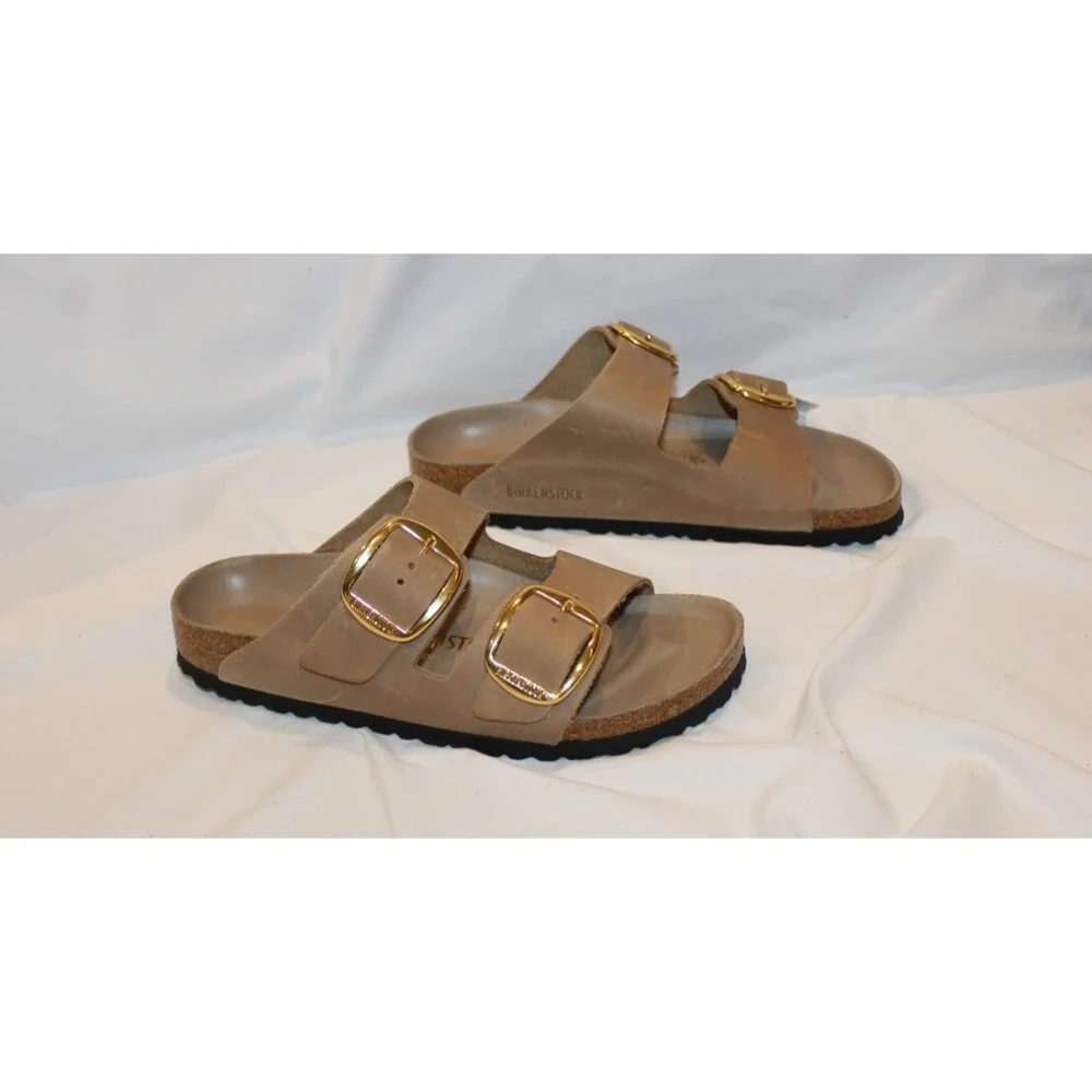 Birkenstock Arizona Big Buckle Leather Narrow Fit Sandals EU 39 Tobacco Brown